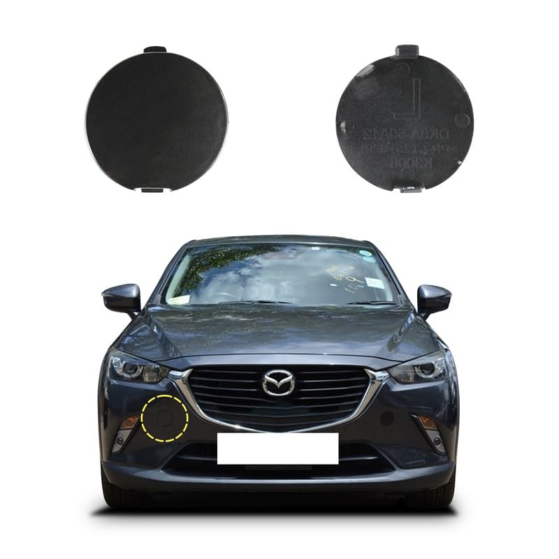 Goholy Car Front Bumper Tow Hook Cover Compatible with Mazda CX3 CX3 DK 2014 2015 2016 2017 2018 2019 2020 2021 2022 2023 Trailer Cover Cap DK8A50A11 Small Lid Towing Eye Cap Gray